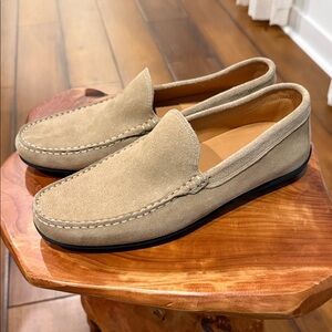 Austen Heller Tan Suede Slip-Ons